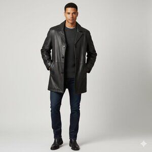 Danier 90s Men's Black Leather Jacket medium